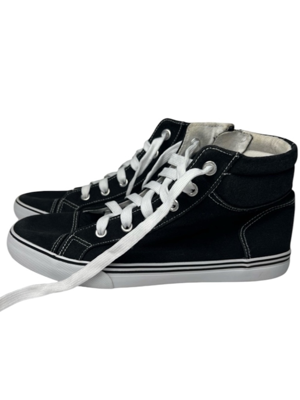 Tommy Bahama Big Girl Black Canvas High Top Unisex Sneakers Size 5 Lace Up & Zip - Picture 15 of 16
